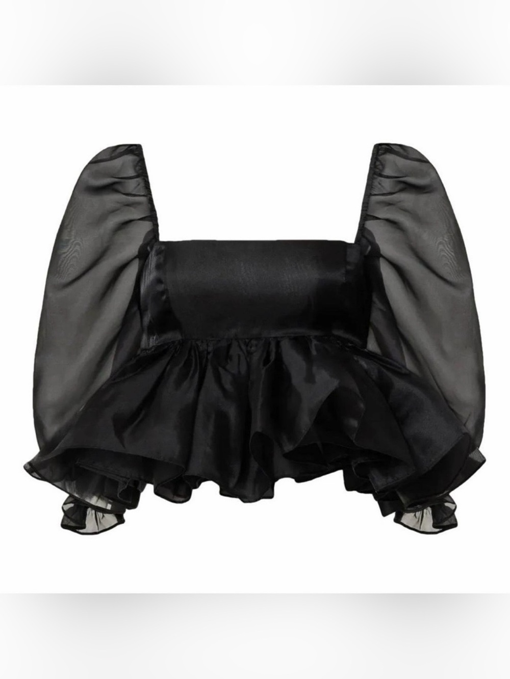 SELKIE Bubble Top Puff Sleeve Black Caviar Small - Picture 11 of 11